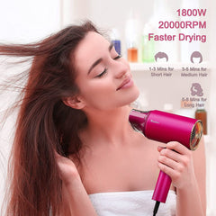 Water Ionic Hair Dryer, 1800W Blow Dryer With Magnetic Nozzle 2